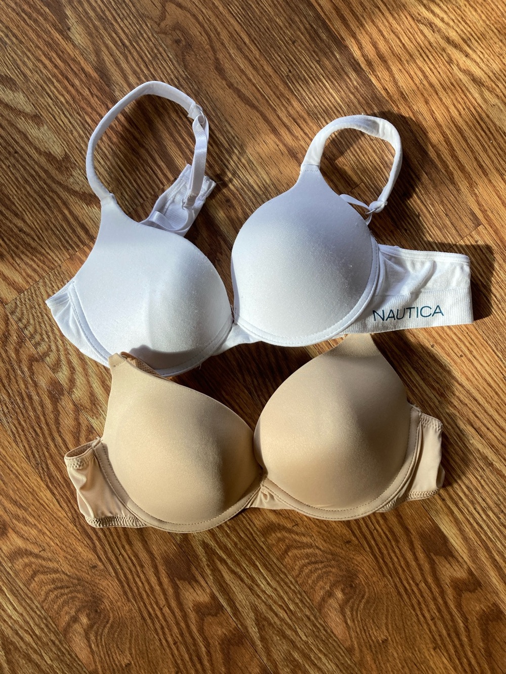 Nautical White & Maidenform Nude Molded T-Shirt Bras - Set of 2